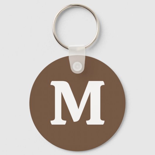 Kaffeebräse Farbe Solid | Monogramm Schlüsselanhänger (Vorderseite)