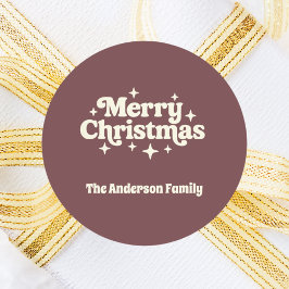 Kaffeebräune Sahne Frohe Weihnachtsgeschmack Runder Aufkleber