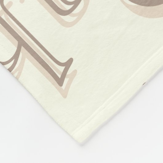 Kaffeebräune Untertöne Namen auf Elfenbeincreme Fleecedecke (Ecke)