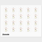 Kaffeebrautabschied Geschenkkaffee Quadratischer Aufkleber (Blatt)