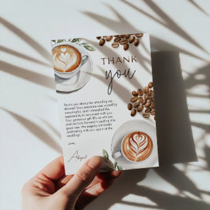 Kaffeebrautjungfernhochzeit - Die Liebe brodelt Da Dankeskarte