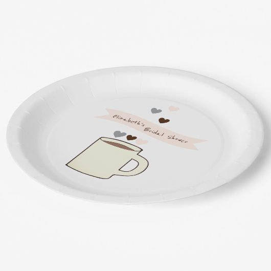 Kaffeebrautparty Pappteller (Schrägansicht)