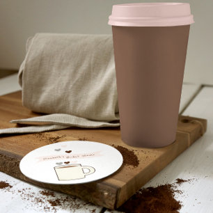 Kaffeebrautparty Runder Pappuntersetzer