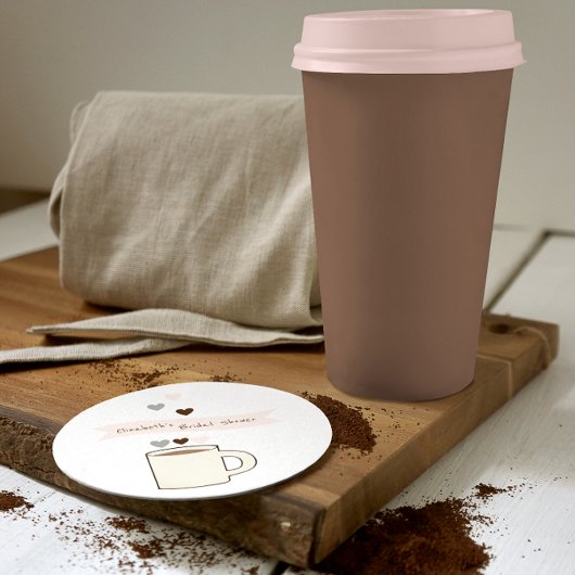 Kaffeebrautparty Runder Pappuntersetzer