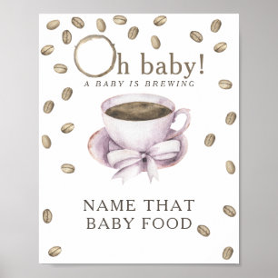 Kaffeebrühen-Baby-Party Baby-Essens-Spiel Poster