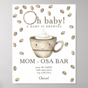 Kaffeebrühen-Baby-Party Momosa-Bar Poster