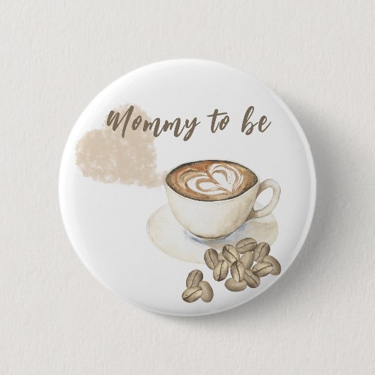 Kaffeebrühen-Baby-Party - werdende Mutter Button (Vorderseite)