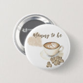 Kaffeebrühen-Baby-Party - werdende Mutter Button (Vorne & Hinten)