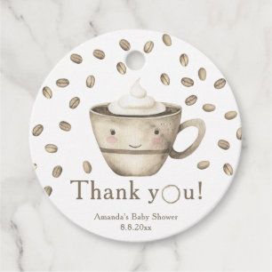 Kaffeebrühen Baby Shower Danke  Geschenkanhänger