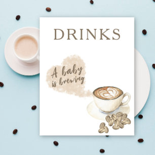 Kaffeebrühen Baby Shower Getränke Poster