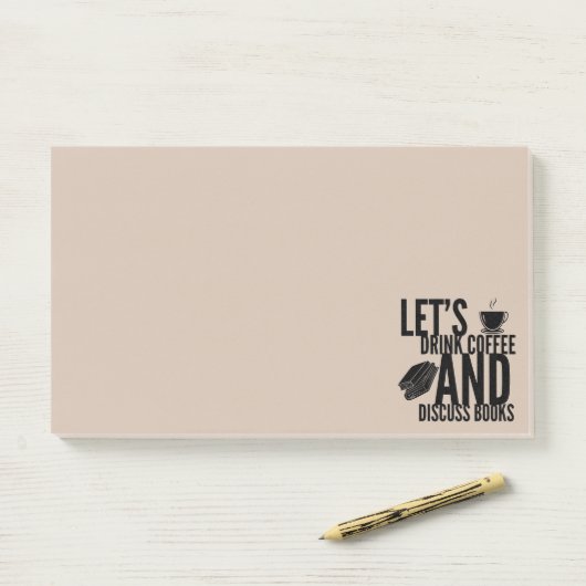 Kaffeebücher lesen Hinweise Post-it Klebezettel (Auf Schreibtisch)