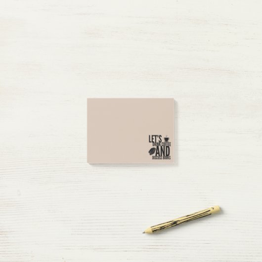 Kaffeebücher lesen Hinweise Post-it Klebezettel (Auf Schreibtisch)