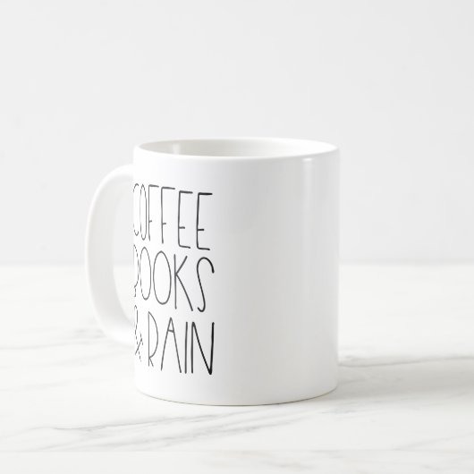 Kaffeebücher & Regen Kaffeetasse (Vorderseite Links)