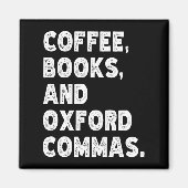 Kaffeebücher und Oxford Commas Cool Teacher Funny Magnet (Vorne)