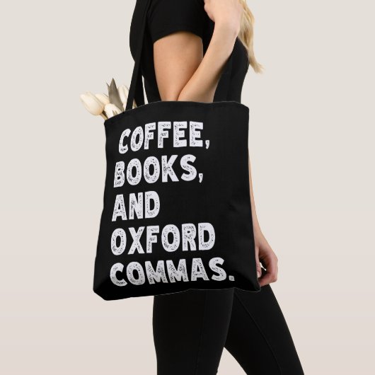 Kaffeebücher und Oxford Commas Cool Teacher Funny Tasche (Von Nahem)