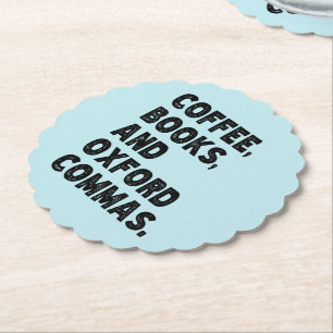 Kaffeebücher und Oxford Commas Cool Teacher Funny Untersetzer