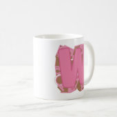 Kaffeebuchstabe W: Monogramm Anfangsbuchstabe Kaffeetasse (VorderseiteRechts)