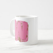Kaffeebuchstabe W: Monogramm Anfangsbuchstabe Kaffeetasse (Vorderseite Links)