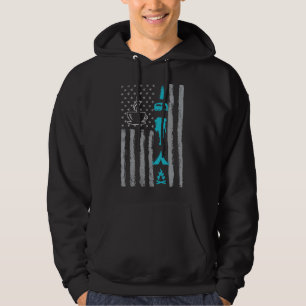 Kaffeecamping - Vintage USA-amerikanische Flagge f Hoodie