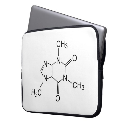Kaffeechemieelement der chemischen Formel des Laptopschutzhülle (Vorderseite Links)