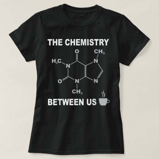 KaffeeCoffein Molecule Shirt mit sonniges Sprichwo (Design vorne)