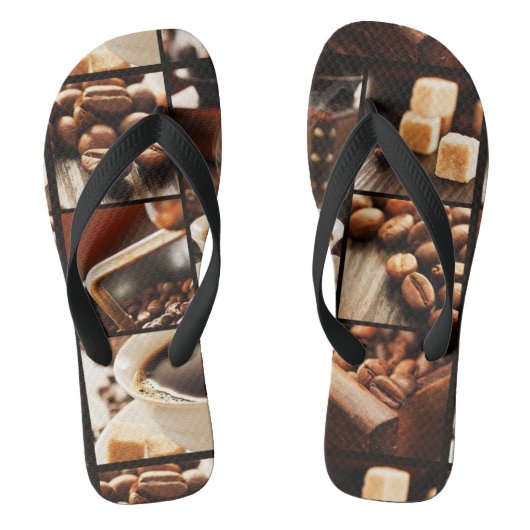 Kaffeecollage Badesandalen (Fußbett)