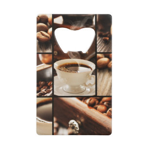 Kaffeecollage Geldkarten Flaschenöffner