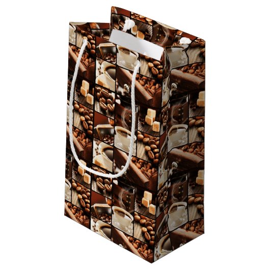 Kaffeecollage Kleine Geschenktüte (Rückseite Schrägansicht)