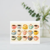 Kaffeecollage Postkarte (Stehend Vorderseite)