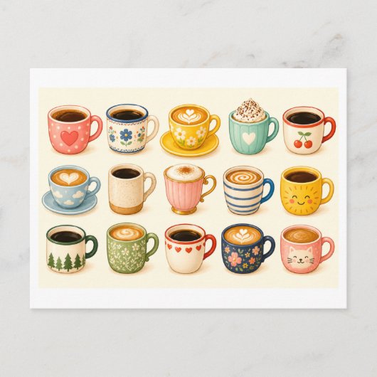 Kaffeecollage Postkarte (Vorderseite)