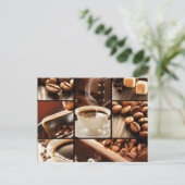Kaffeecollage Postkarte (Stehend Vorderseite)