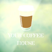 Kaffeecup-Illustration Etch-Kaffeegeschäft Fensteraufkleber (Blatt 3)