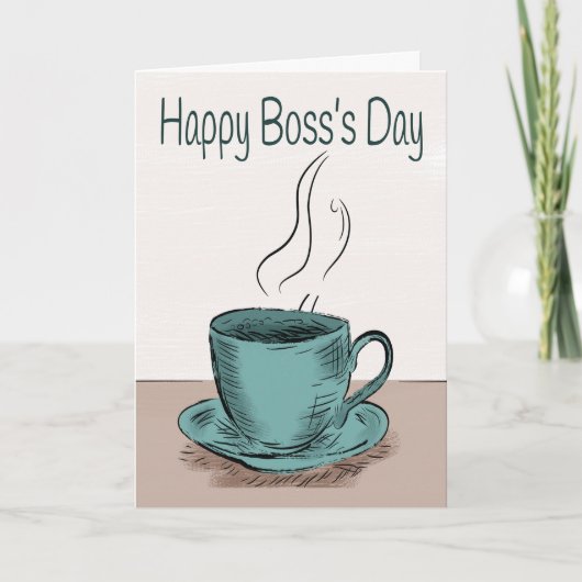 Kaffeecup-Illustration für den Boss's Day Karte (Vorderseite)