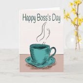 Kaffeecup-Illustration für den Boss's Day Karte (Gelbe Blume)