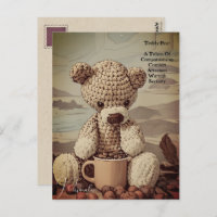 Kaffeecup Teddy Bear Quote Symbolik Niedlich Vinta