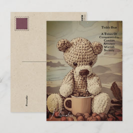Kaffeecup Teddy Bear Quote Symbolik Niedlich Vinta Postkarte
