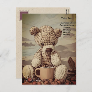 Kaffeecup Teddy Bear Quote Symbolik Niedlich Vinta Postkarte