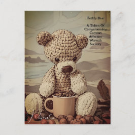 Kaffeecup Teddy Bear Quote Symbolik Niedlich Vinta Postkarte