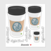 Kaffeecup Vinyl Stickers und Phrasen Aufkleber (Blatt)