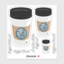 Kaffeecup Vinyl Stickers und Phrasen