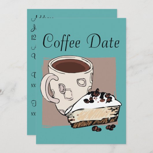 Kaffeedatum Einladung (Vorne/Hinten)