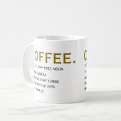 Kaffeedefinition – Lustiges Wörterbuch-Style Kaffeetasse (Vorderseite Links)