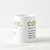 Kaffeedefinition – Lustiges Wörterbuch-Style Kaffeetasse (Mittel)