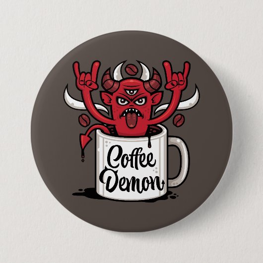 Kaffeedemon Button (Vorderseite)