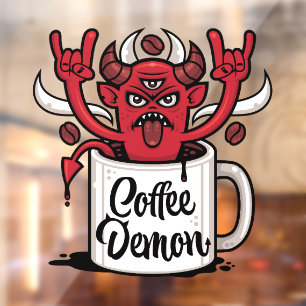 Kaffeedemon Fensteraufkleber