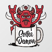 Kaffeedemon Fensteraufkleber (Blatt)