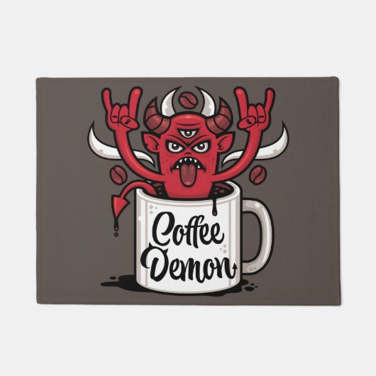 Kaffeedemon Fußmatte (Vorderseite)