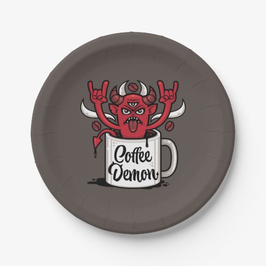 Kaffeedemon Pappteller (Vorderseite)
