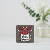 Kaffeedemon Quadratische Visitenkarte (Stehend Vorderseite)