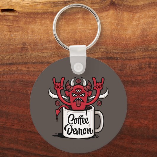 Kaffeedemon Schlüsselanhänger (Vorderseite)